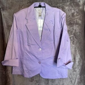 NWT Chico’s Size 3 (16) Smart Sateen Merrin 7/8 Jacket Color: Lovely Lilac